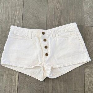 American Apparel High Waist White Shorts